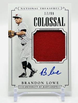 BRADON LOWE Panini National Treasures-Worn Patch Autograph-College Rookie 17/99 