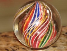LARGE 1.970 inch dia. Antique German swirl marble with original surface