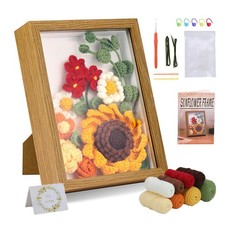 Sunflower Crochet Kit with Photo Frame, Crochet Starter Kit with Instruction,...