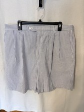 Berle Mens Seersucker Shorts Blue White Striped Preppy Summer Classic