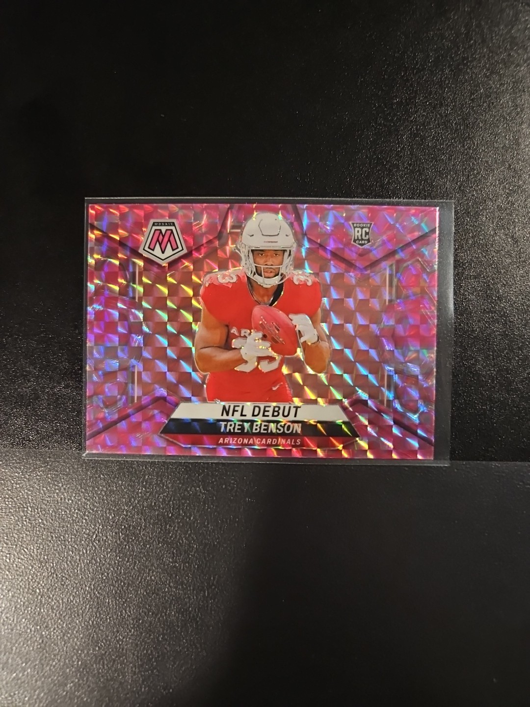 2024 Panini Mosaic NFL Debut Trey Benson #277 Pink Camo Mosaic Prizm (RC)