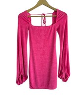 Lucy In The Sky Size XS Hot Pink Balloon Sleeve Mini Dress Preppy Feminine Party