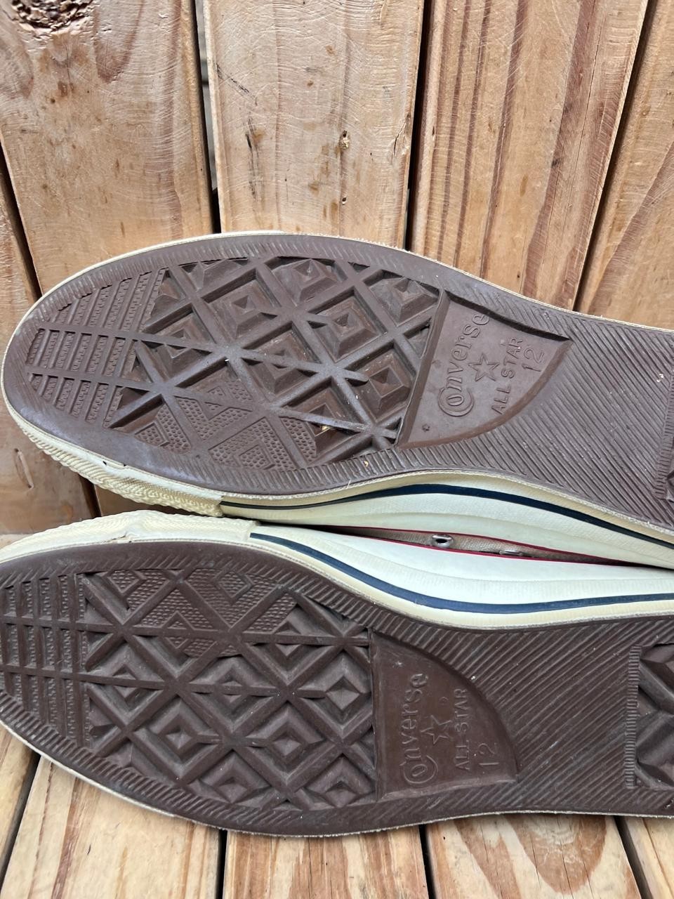 VTG 🔥🔥Rare Chuck Taylor All Star Converse white cream Made In USA 12 uk  11 thumbnail 14