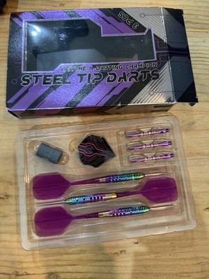 Steel Tip Darts Set,3 Pack Professional Steel Tip Dart Set 22g Darts Set Purple