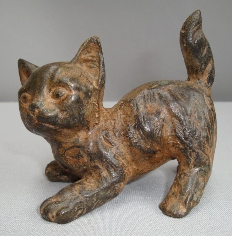 Figurine De Chat En Résine, Effet Bronze, Animaux