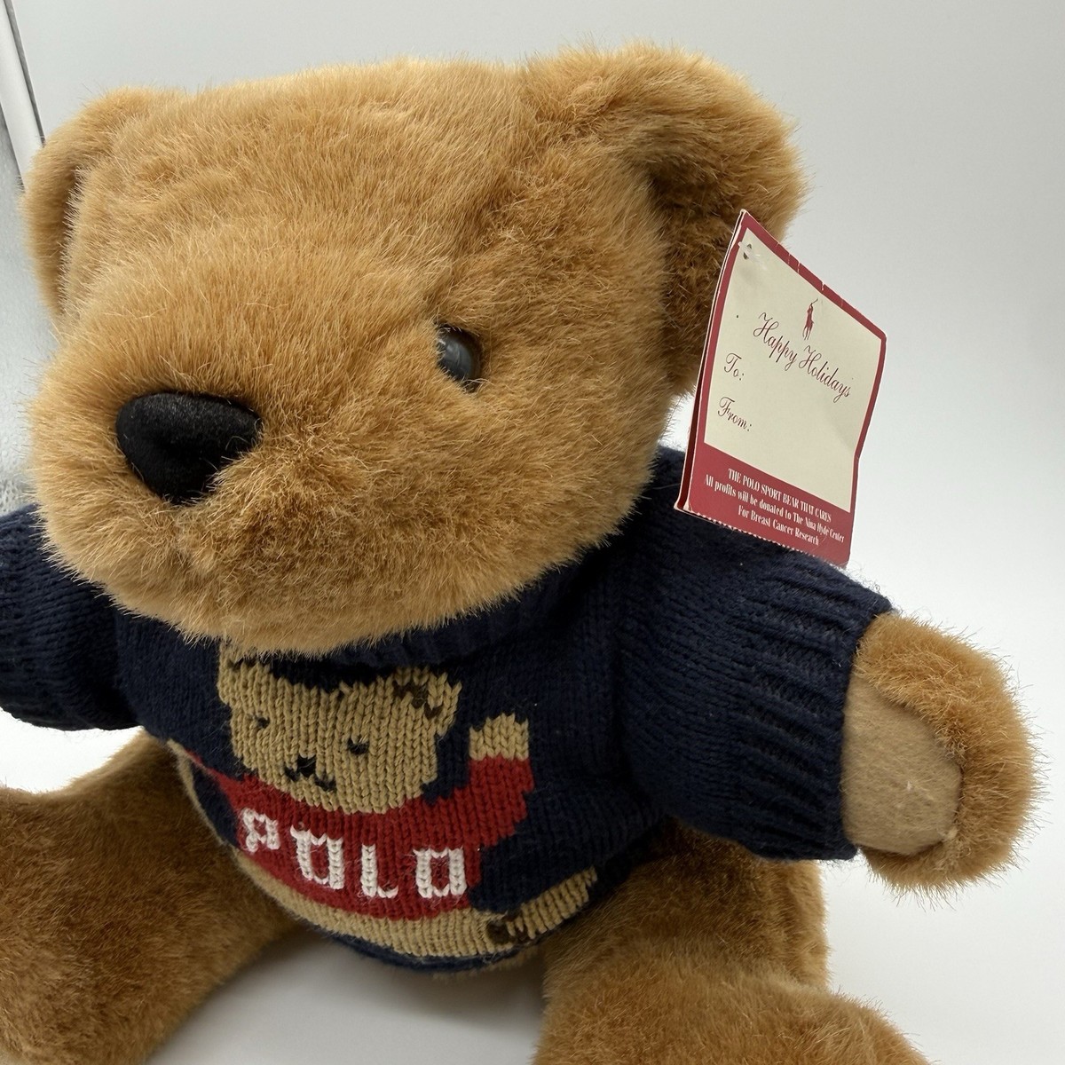Vintage 1997 Ralph Lauren Polo Plush Teddy Bear in Knit Sweater