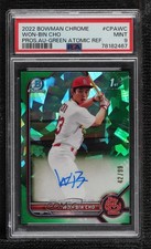 2022 Bowman Chrome Green Atomic Refractor 42/99 Won-Bin Cho PSA 9 MINT Auto 10no