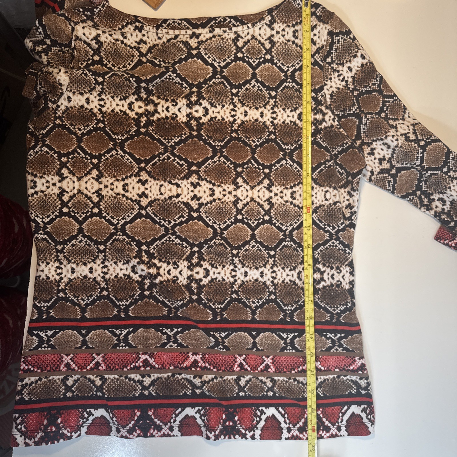 Ruby Rd Women's Pullover Top Medium Snake Print S… - image 7