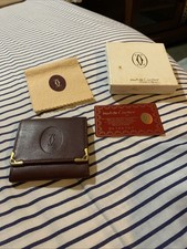Cartier Must de Cartier coin purse burgundy calfskin leather Gold Detail Vintage