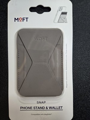 MOFT SNAP PHONE STAND AND WALLET HOLDS THREE CARDS ATTACH TO ANY MAGNETIC SUR.