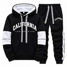 Men's 2 Piece Tracksuit Set Graphic Hoodie Jogger Pants Casual Sportswear Outfit