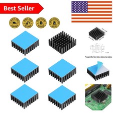 6pcs Small Black Aluminum Heatsinks 25x25x10mm - Ideal for Gaming  Electronics