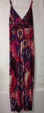 ESTI Couture Size Medium Vibrant Bohemian Paisley Maxi Midi Dress Resort   A188
