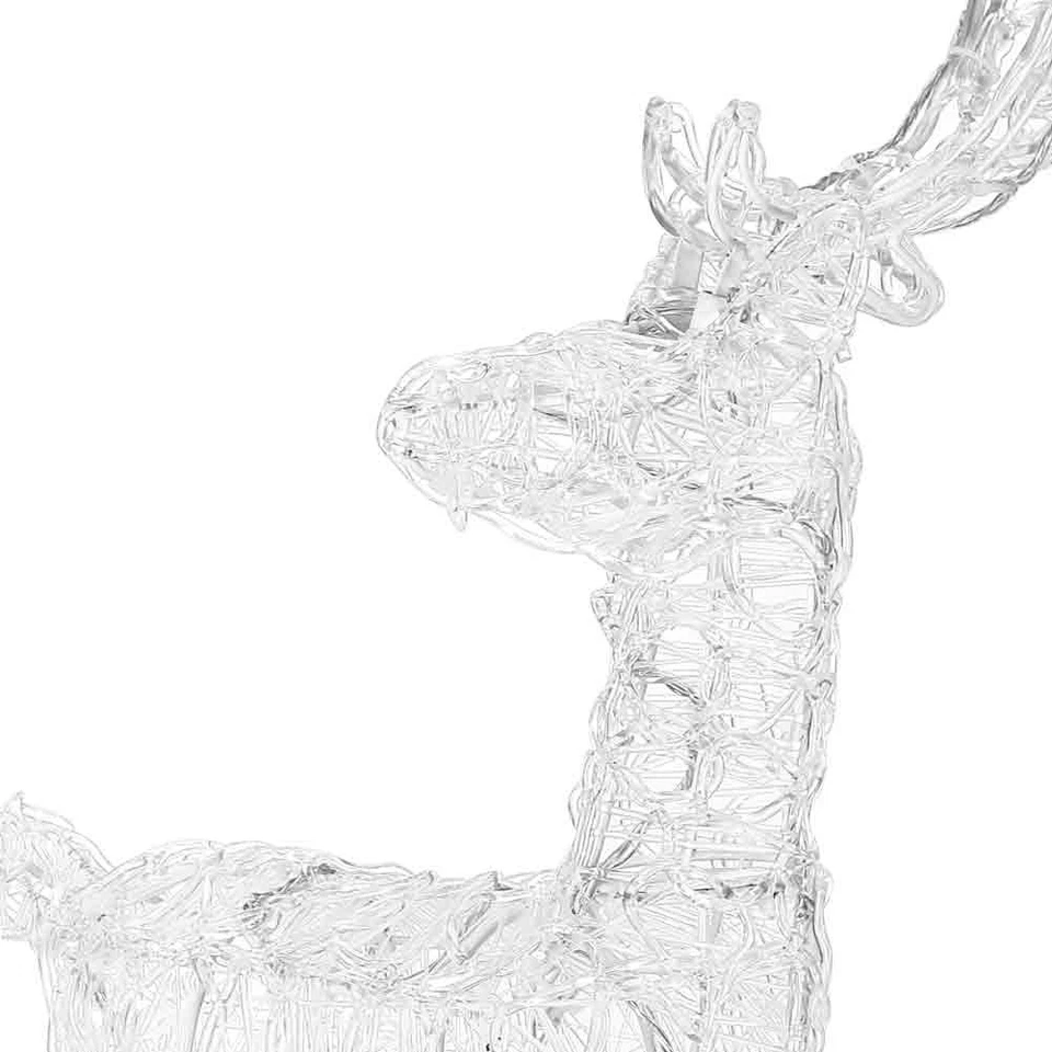 Slitta e Renne Natalizie 3D Luminose 240 LED Bianco Freddo x Esterno a batterie - Immagine 2 di 4