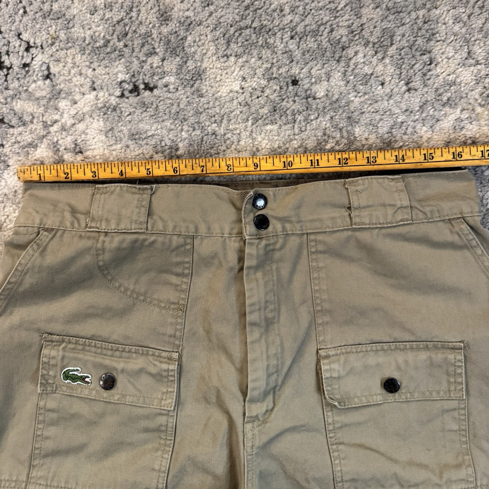 Vintage 80s Izod Lacoste Cargo Shorts Men’s Size 36 Khaki Utility thumbnail 8