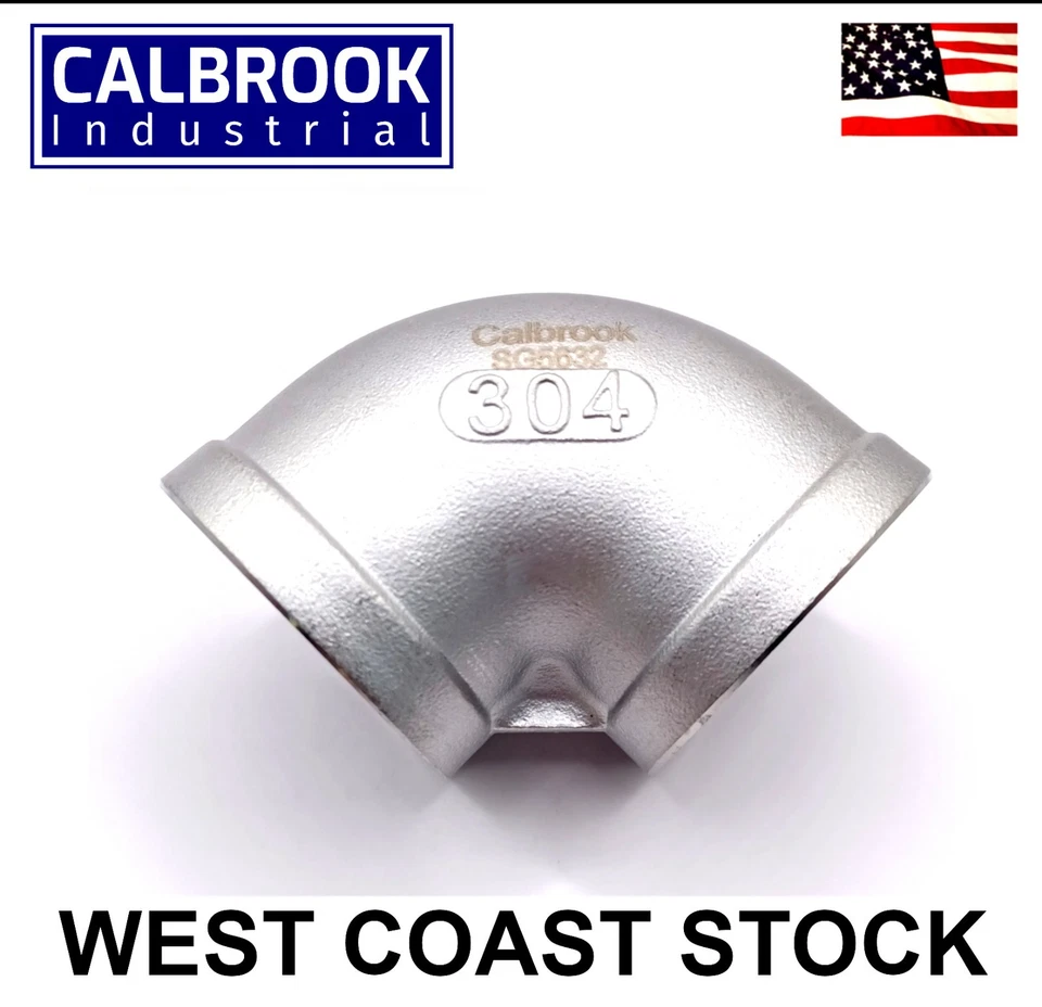 1-1/2" 150 Female NPT 90° Elbow 304 Stainless Steel Pipe Fitting - Image 2 of 4