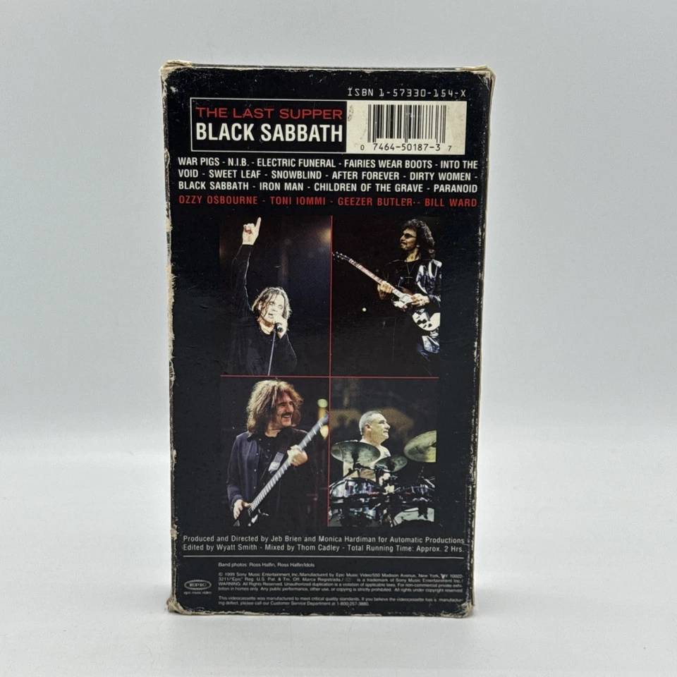 Black Sabbath The Last Supper VHS - 1999 Ozzy Osbourne Tony Iommi Bill Ward Foto 2 de 4