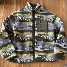 Old Navy boys Fleece Zip Up Jacket Green Camo Size L 10-12