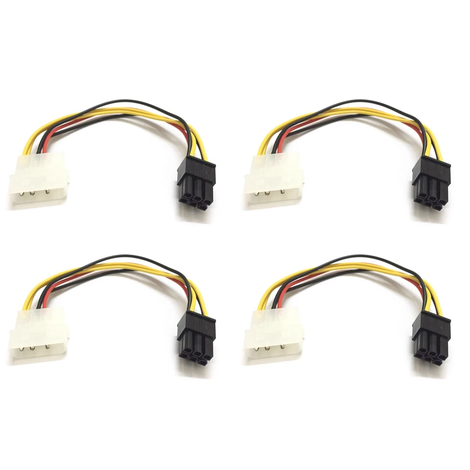 4 Pin to 6 Pin PCI-Express Video Card Power Converter Adapter Cable Wire Line D - Image 2 of 4