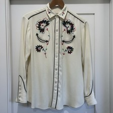 Vintage H Bar C California Ranchwear Cowboy Shirt 50's 60's Western Shirt Lg