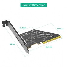 PCIe 4.0 X8 to Dual OCuLink SFF-8612 Adapter, Bifurcation x4x4, 64Gbps eGPU U.2