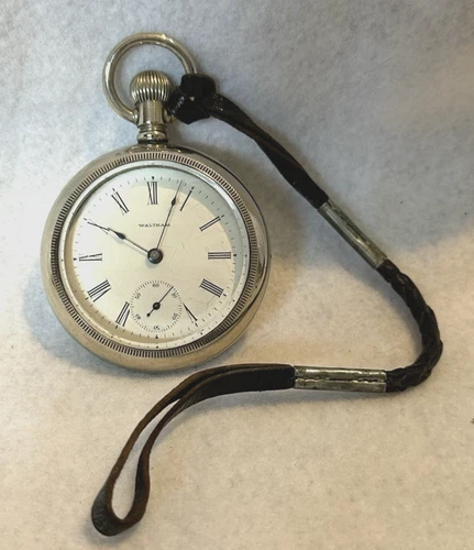 Antique 1898 Waltham Pocket Watch w Heavy Silverode Open Face Case Running