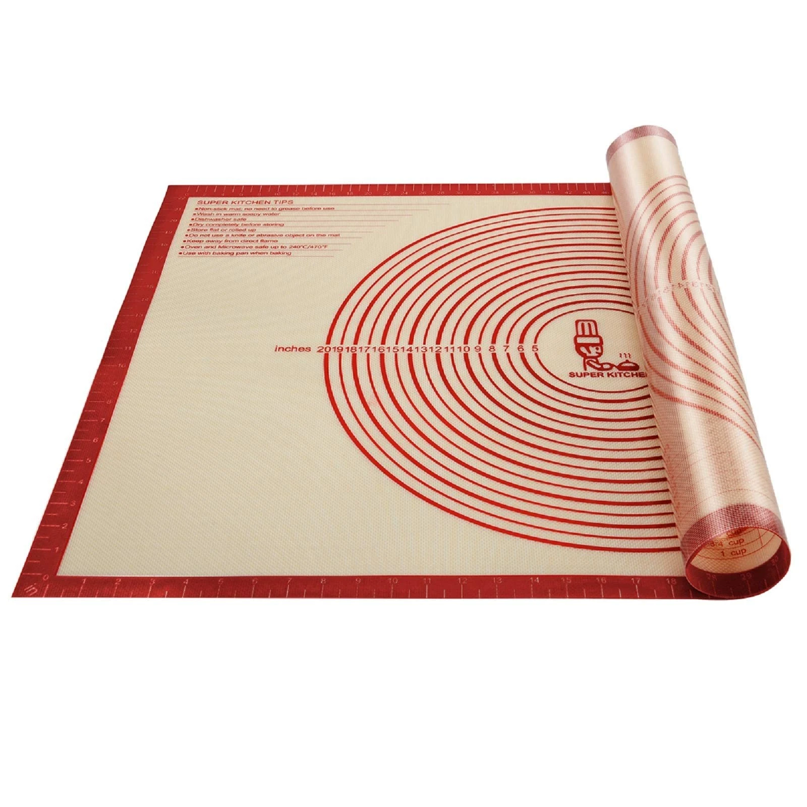 Non-slip Silicone Pastry Mat Extra Large with Measurements 36''By 24'' for Ba...