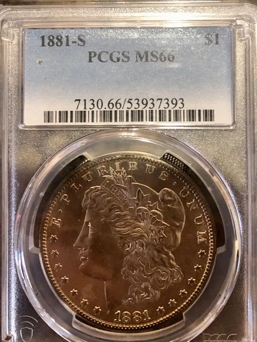 1881-S $1 MORGAN DOLLAR - PCGS MS-66, DRIPPING WHITE LUSTER! **Blaylock Estate**