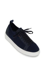 Santoni Daftest Knit Low-top Sneakers Shoe Blue NIB - 38