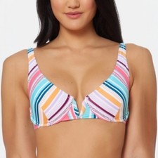 Jessica Simpson Striped Underwire Bikini Swim Top XL Multicolor NWT