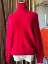 Angora Sweater Blended Jumper Super Soft Fluffy Fuzzy Pullover