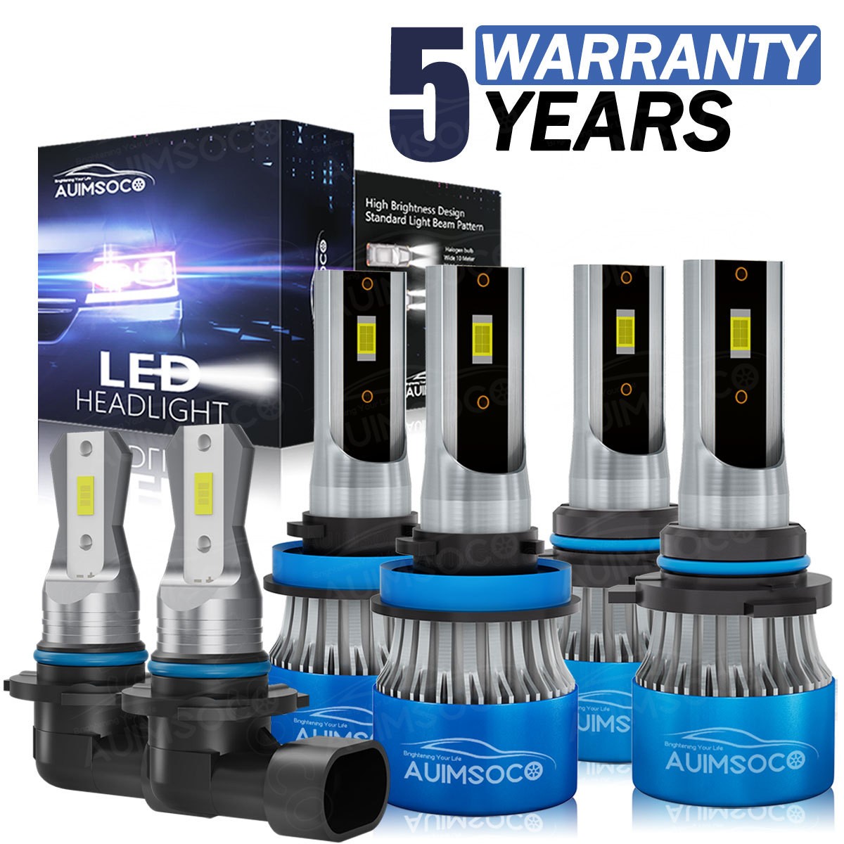 For Subaru Forester 2009-2013 Combo LED Headlights High Low Beam Fog Lights Bulb