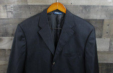 Polo Ralph Lauren Blazer Mens 42L Charcoal Virgin Wool Made Italy Blue Label