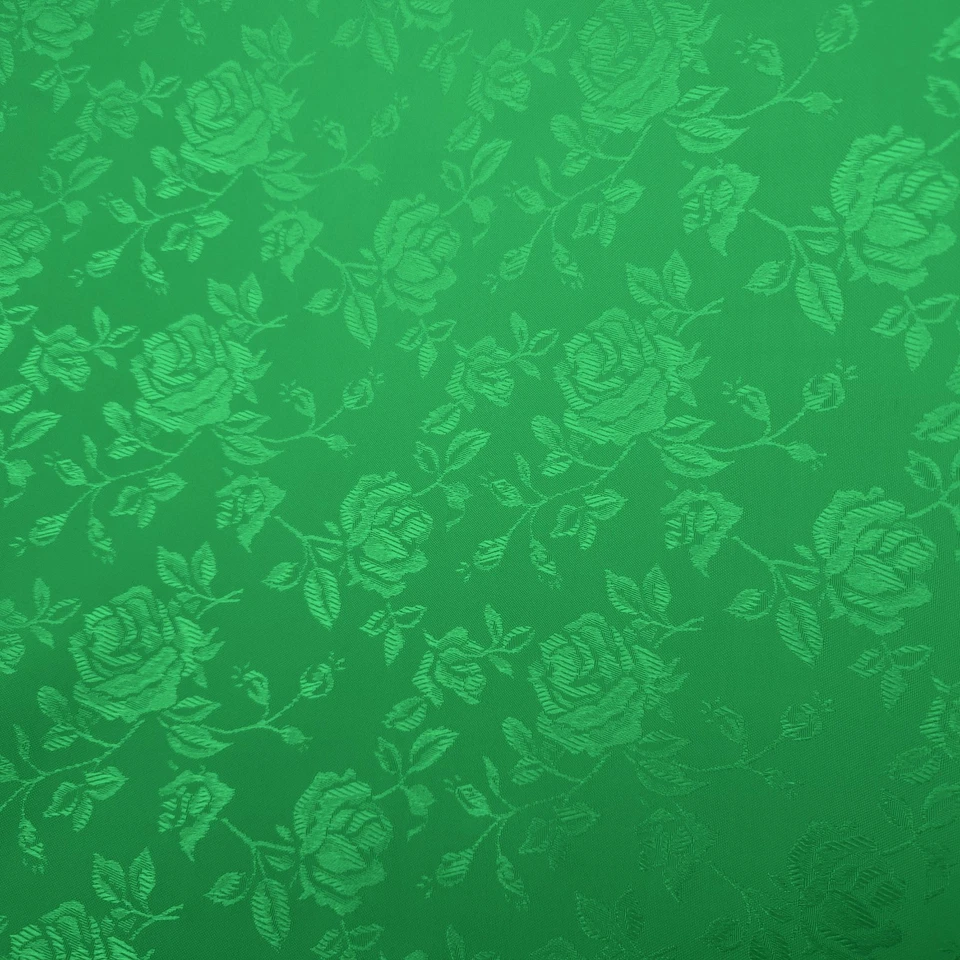 Regal Rose Emerald Green Brocade Jacquard Fabric Upholstery 58" By The Yard - Image 3 of 4