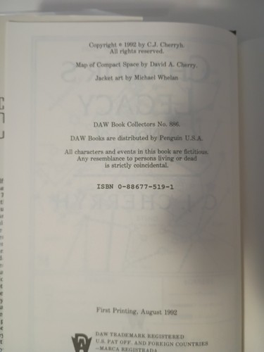 Chanur's Legacy by C.J. Cherryh - 1992 DAW First Printing - Picture 7 of 9
