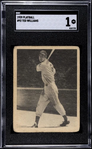 1939 Play Ball #92 Ted Williams RC Rookie SGC 1 Presents Well
