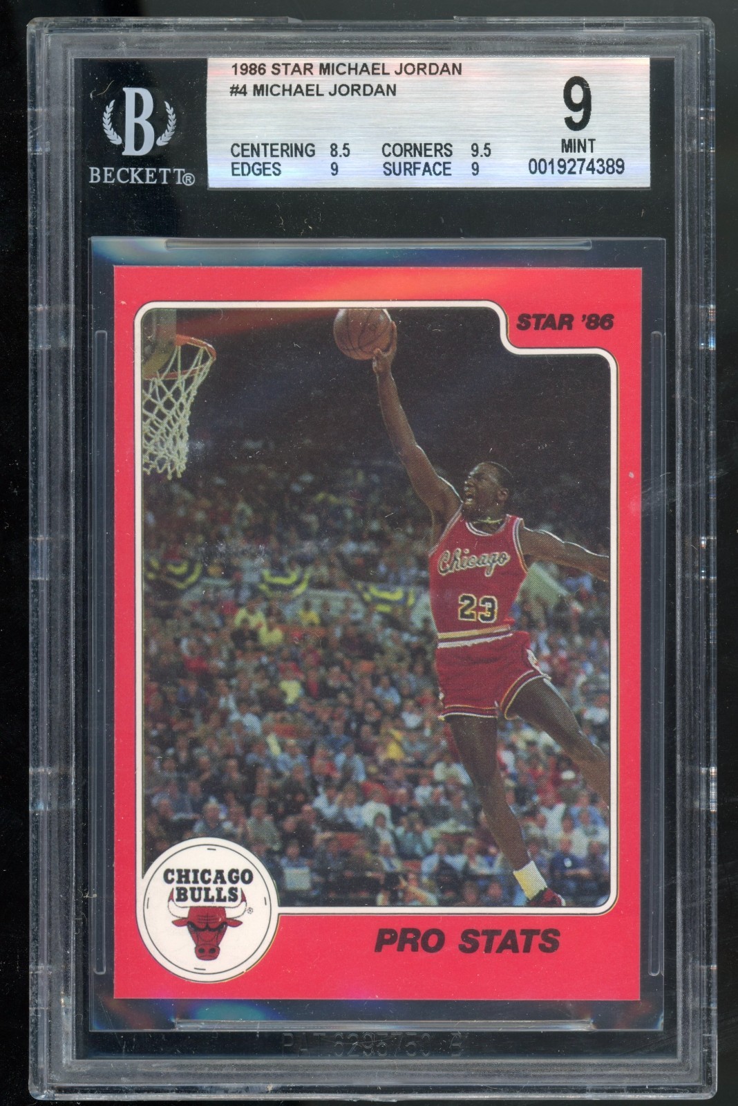 1986 Star Michael Jordan #4 Pro Stats BGS 9 Mint - Brand New Slab