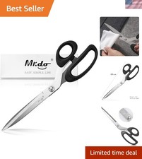 Versatile 10-Inch Fabric  Leather Scissors: Heavy-Duty Stainless Steel Shears