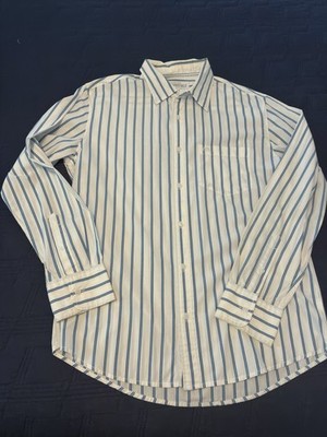 Aeropostale Men s Retro Preppy L/S Button-Up Shirt~ Blue/White Stripe~ Medium 
