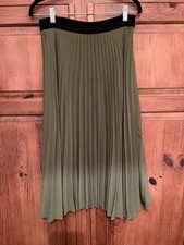 Mango pleated khaki skirt size m