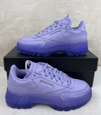 NEW Reebok Women's SIZE 7 Cardi B Club C Crisp Purple Leather Sneakers GX7632