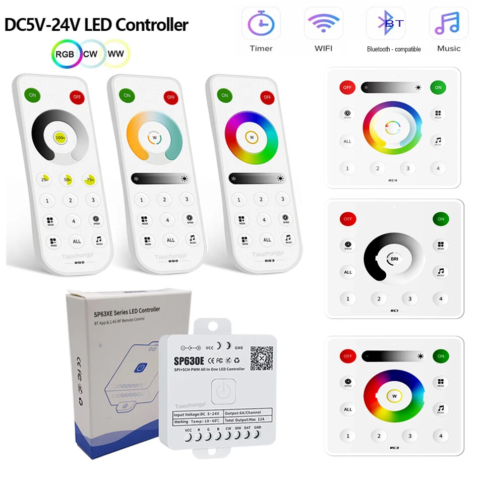 Antage gennemskueligt Sæt tabellen op SP630E SPI 5CH PWM All In One LED controller 2.4G RGB RGBW LED Remote  control | eBay