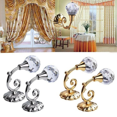 European Style Curtain Holdbacks Metal Crystal Hooks Hanger Wall Tie