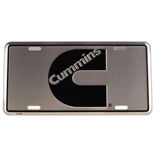 NEW - Cummins Aluminum 3D Embossed Silver Metal License Plate