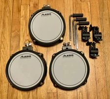 3 Alesis 8” Mesh Toms w/1.5" Clamps Drum Pads NEW (Dual Zone) Surge SE