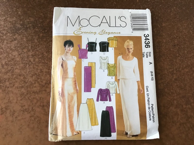 McCall's 3436 ~ Women's Formal ~ Top, Skirt, Stole ~ size 6-10 ~ Uncut