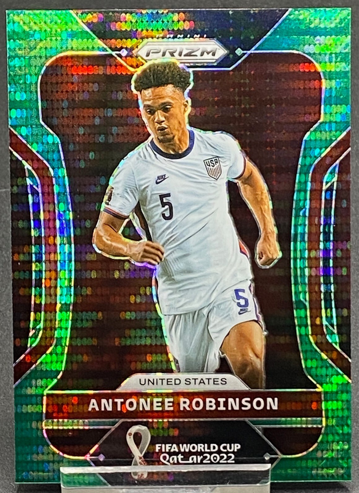 2022 PANINI PRIZM GREEN FIFA WORLD CUP QATAR ANTONEE ROBINSON SERIAL #ED 4/5
