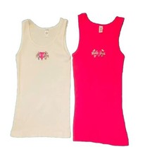2 VINTAGE BAD BONES LOS ANGELES BAD GIRL TANKS MADE IN USA 1990'S NEW OLD STOCK