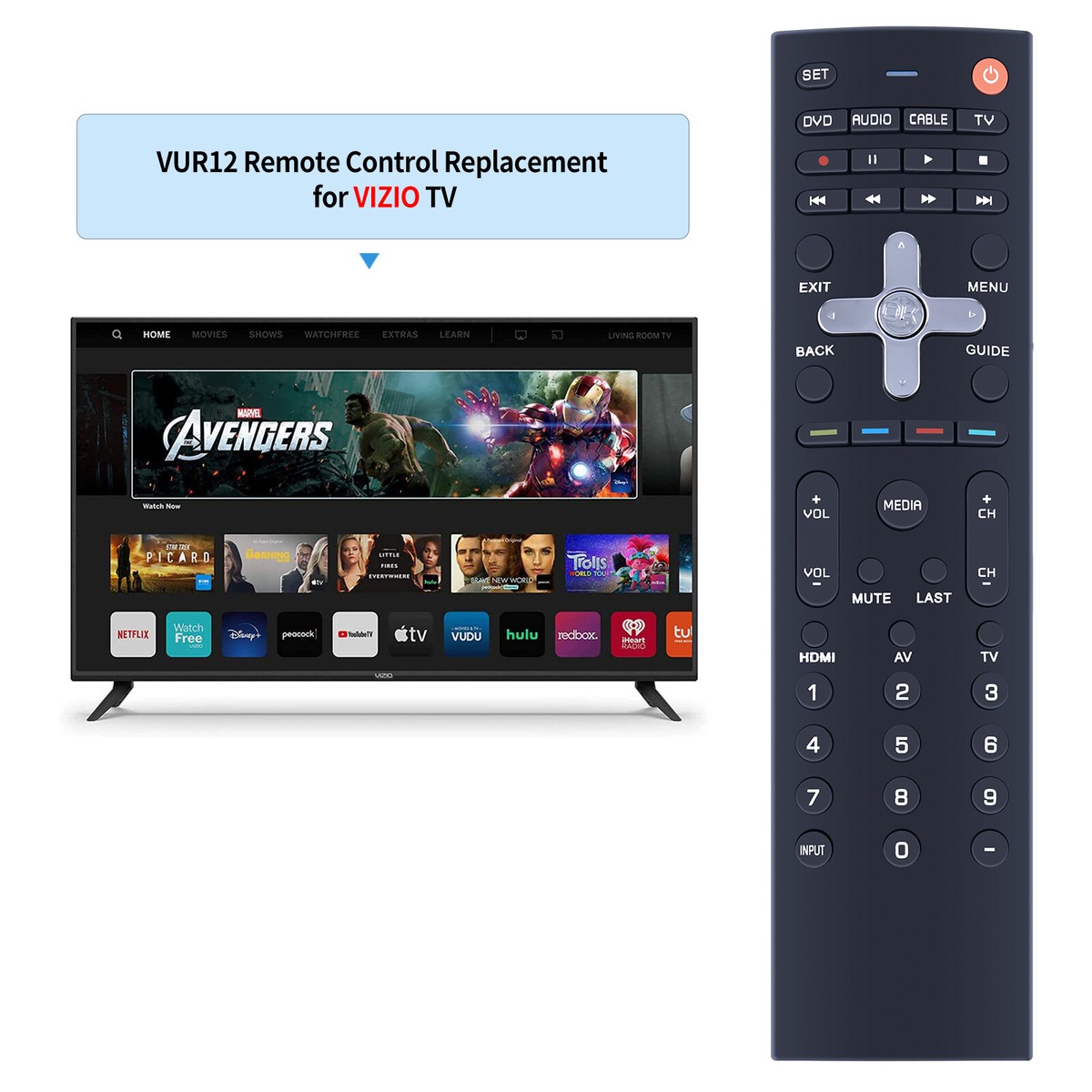 Telecomando Vizio Vur12 Telecomando VUR12 Per TV Vizio – Compatibile Con Modelli M420NV, M370NV E Altri Telecomando Wireless Per Vizio - Foto 3