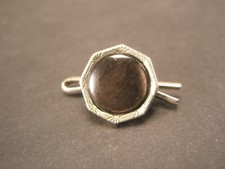 SINGLES 1 7/16" Gray Octagon Mother of Pearl Vintage Formal Tux Shirt Stud c177